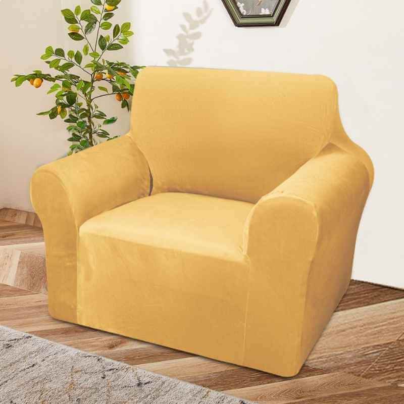 žlutý potah na křeslo